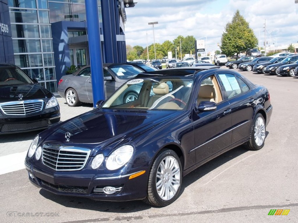 2008 E 350 4Matic Sedan - Capri Blue Metallic / Sahara Beige/Black photo #1