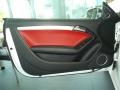 2010 Audi S5 Magma Red Silk Nappa Leather Interior Door Panel Photo