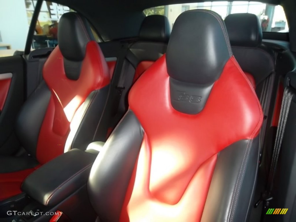 Magma Red Silk Nappa Leather Interior 2010 Audi S5 3.0 TFSI quattro Cabriolet Photo #57111352