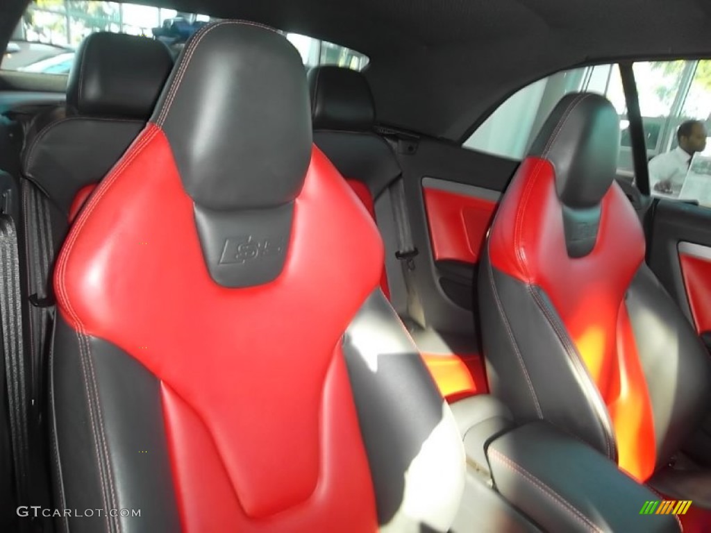 Magma Red Silk Nappa Leather Interior 2010 Audi S5 3.0 TFSI quattro Cabriolet Photo #57111376