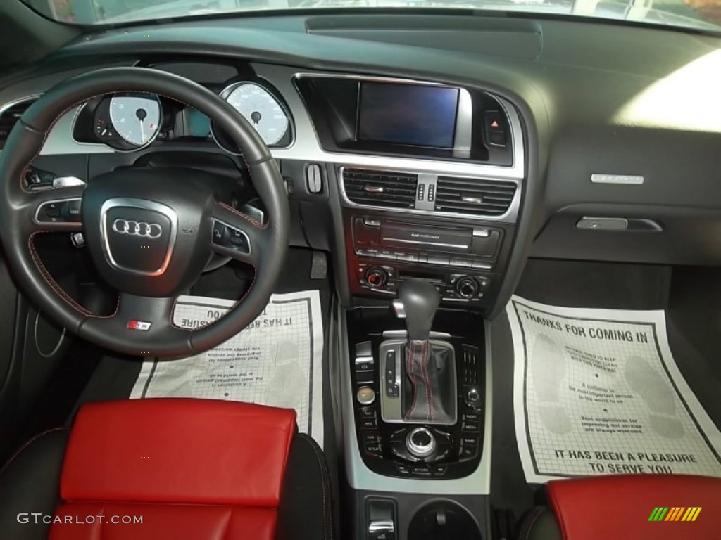 2010 Audi S5 3.0 TFSI quattro Cabriolet Magma Red Silk Nappa Leather Dashboard Photo #57111393