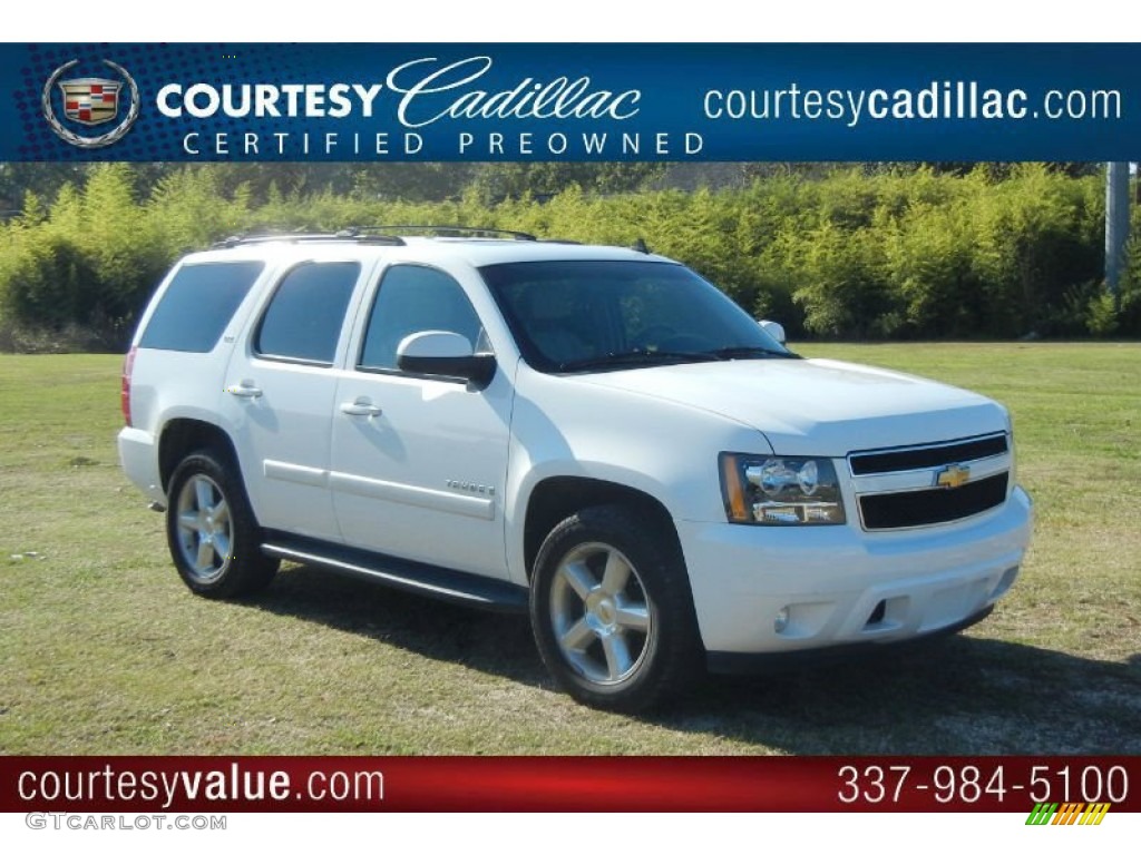 2007 Tahoe LTZ - Summit White / Light Cashmere/Ebony photo #1
