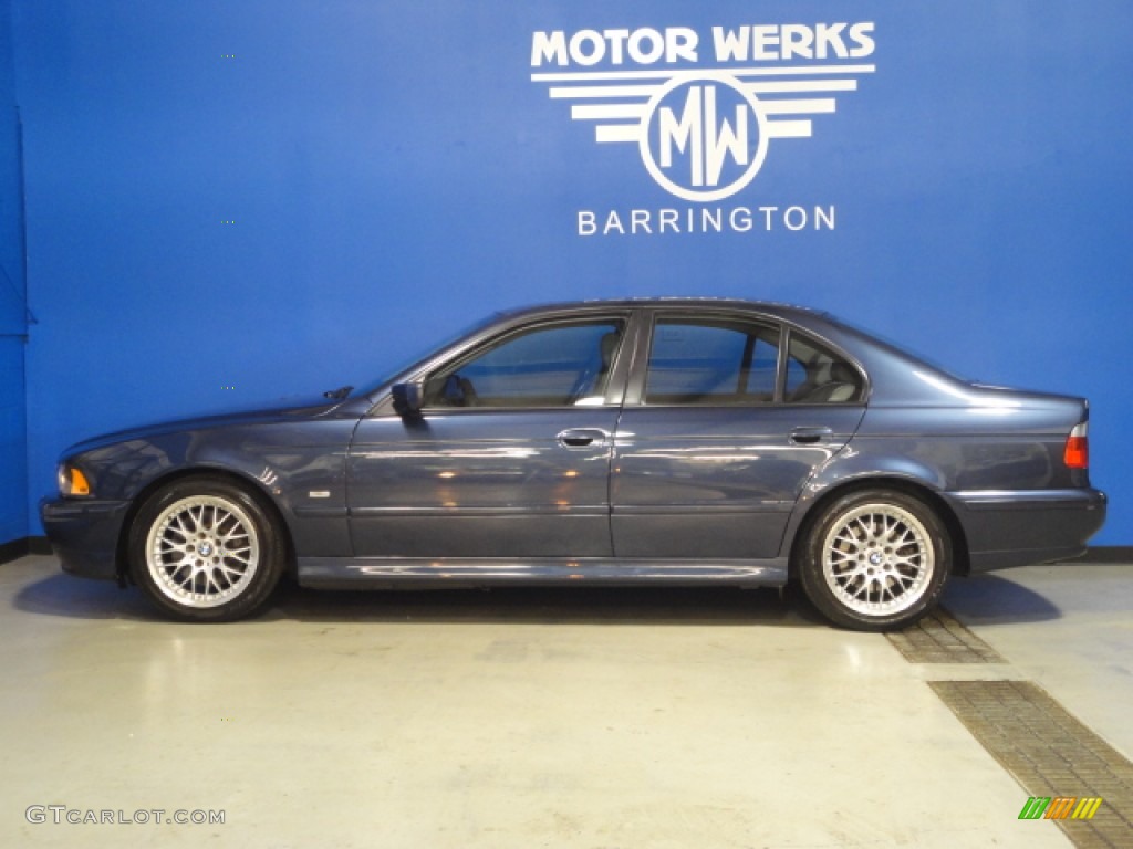 2002 5 Series 530i Sedan - Toledo Blue Metallic / Grey photo #4