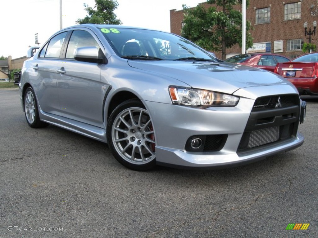 2008 Lancer Evolution GSR - Apex Silver Metallic / Black photo #1