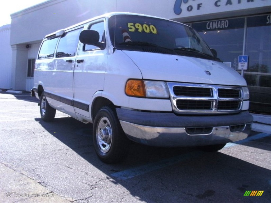 2000 Ram Van 2500 Passenger - Bright White / Camel/Tan photo #1