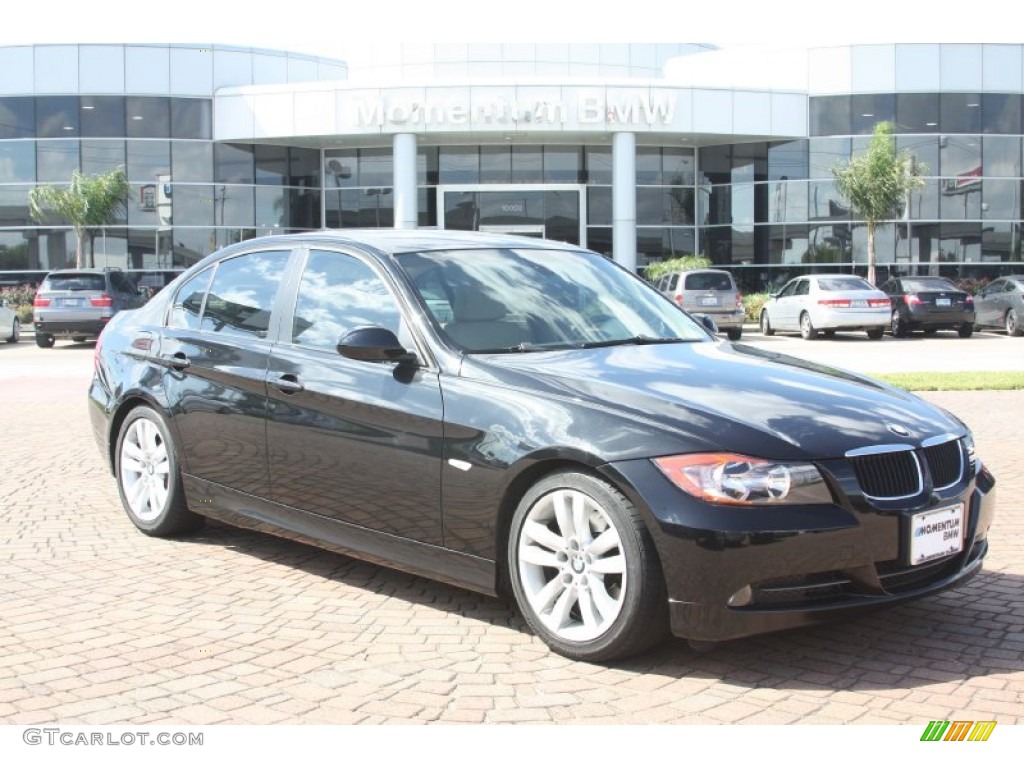 2008 3 Series 328i Sedan - Black Sapphire Metallic / Cream Beige photo #1