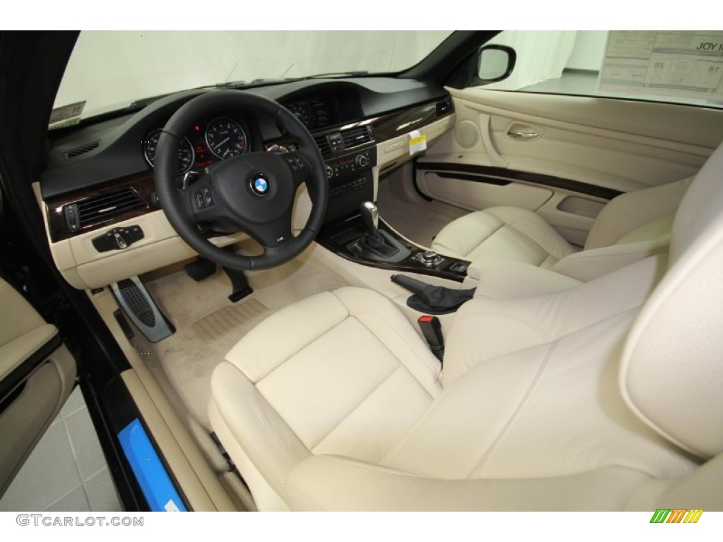 Cream Beige Interior 2012 BMW 3 Series 335i Convertible Photo #57126524