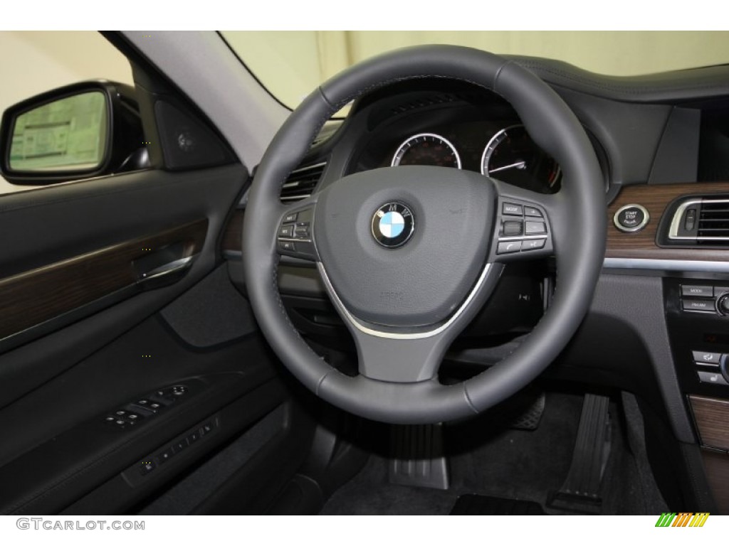 2012 BMW 7 Series 750Li xDrive Sedan Black Steering Wheel Photo #57127156