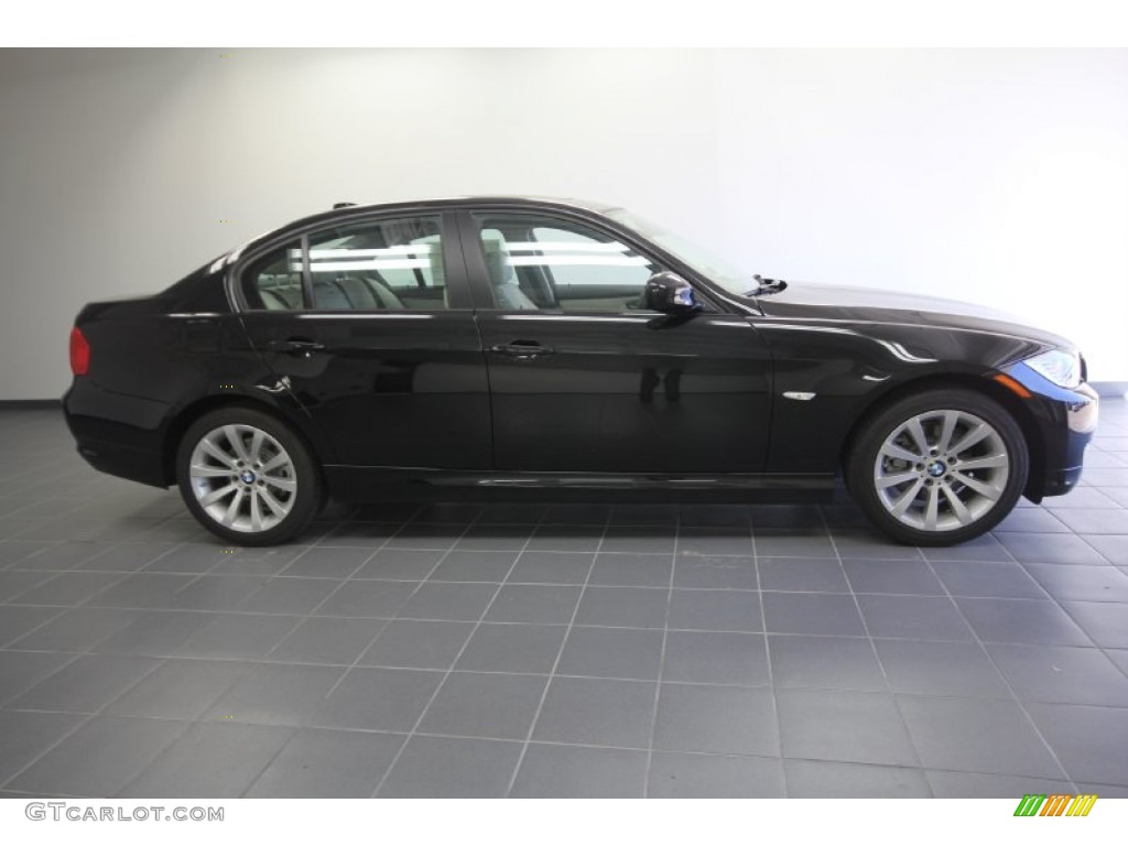 2011 3 Series 328i Sedan - Black Sapphire Metallic / Oyster/Black Dakota Leather photo #3