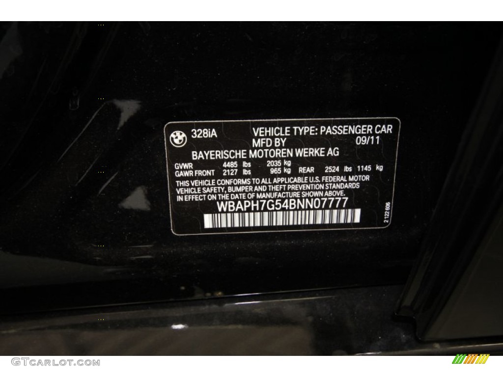 2011 3 Series 328i Sedan - Black Sapphire Metallic / Oyster/Black Dakota Leather photo #7