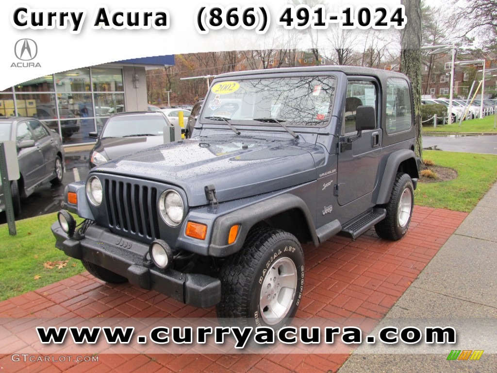 2002 Wrangler Sport 4x4 - Steel Blue Pearl / Agate Black photo #1