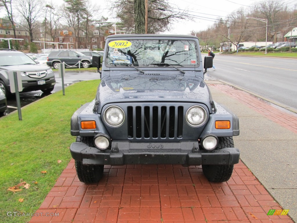 2002 Wrangler Sport 4x4 - Steel Blue Pearl / Agate Black photo #2