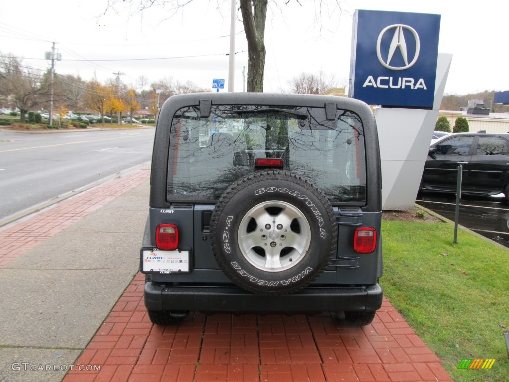 2002 Wrangler Sport 4x4 - Steel Blue Pearl / Agate Black photo #6