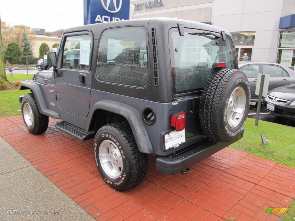 2002 Wrangler Sport 4x4 - Steel Blue Pearl / Agate Black photo #7