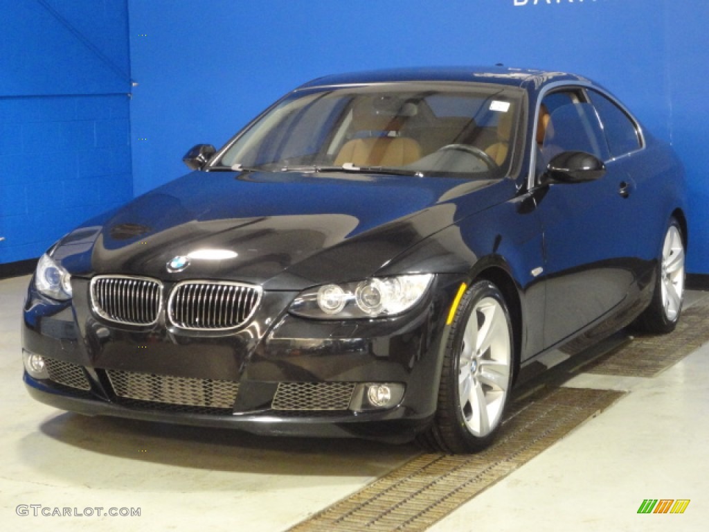 2008 3 Series 335i Coupe - Jet Black / Saddle Brown/Black photo #4