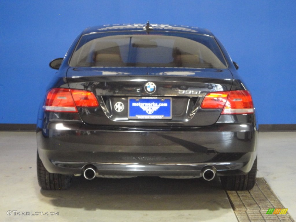 2008 3 Series 335i Coupe - Jet Black / Saddle Brown/Black photo #8