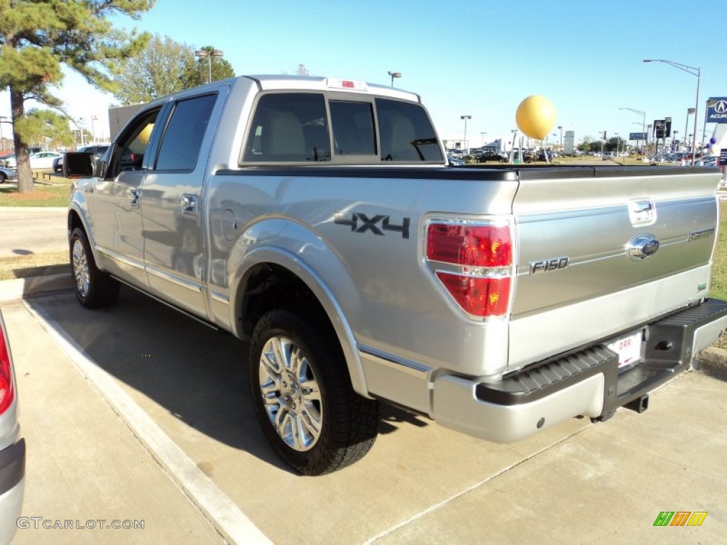 2010 F150 Platinum SuperCrew 4x4 - Ingot Silver Metallic / Medium Stone Leather/Sienna Brown photo #4