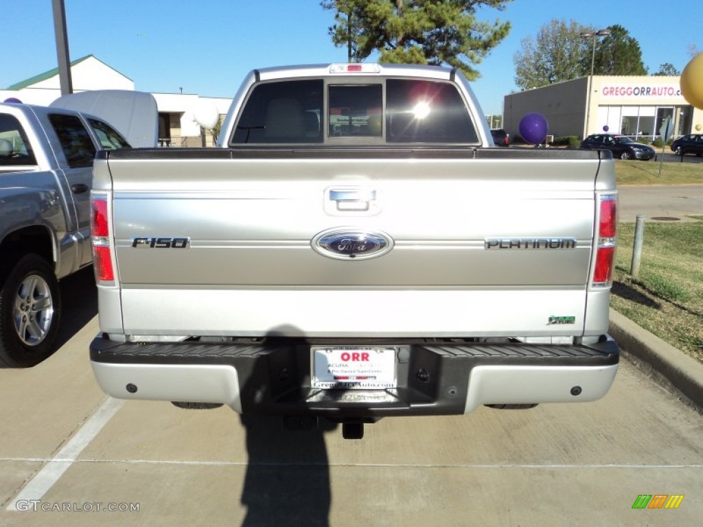 2010 F150 Platinum SuperCrew 4x4 - Ingot Silver Metallic / Medium Stone Leather/Sienna Brown photo #7