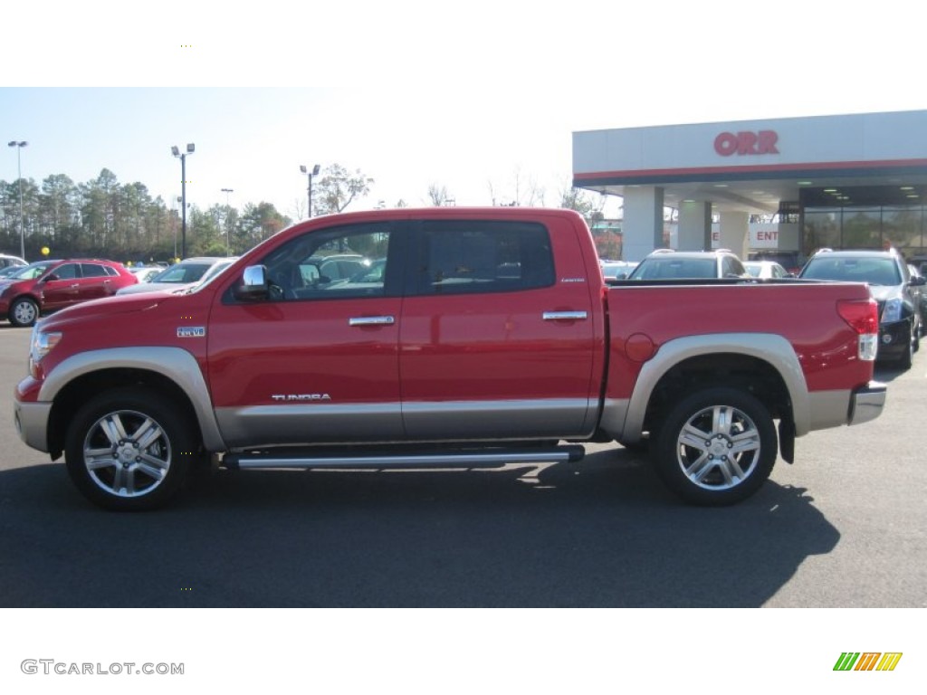 2011 Tundra Limited CrewMax 4x4 - Radiant Red / Sand Beige photo #2