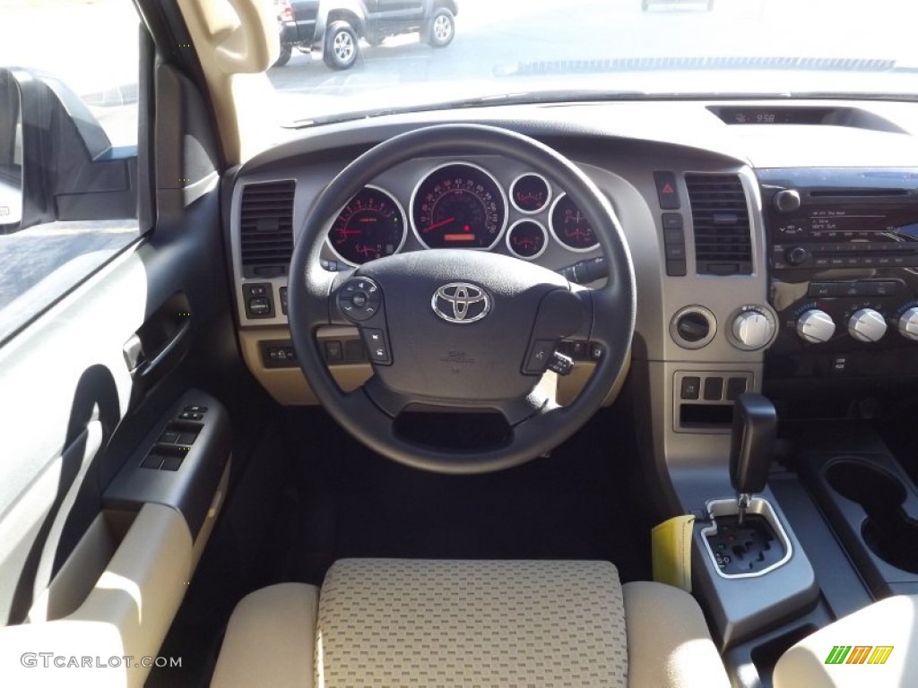 2012 Tundra SR5 Double Cab 4x4 - Super White / Sand Beige photo #9