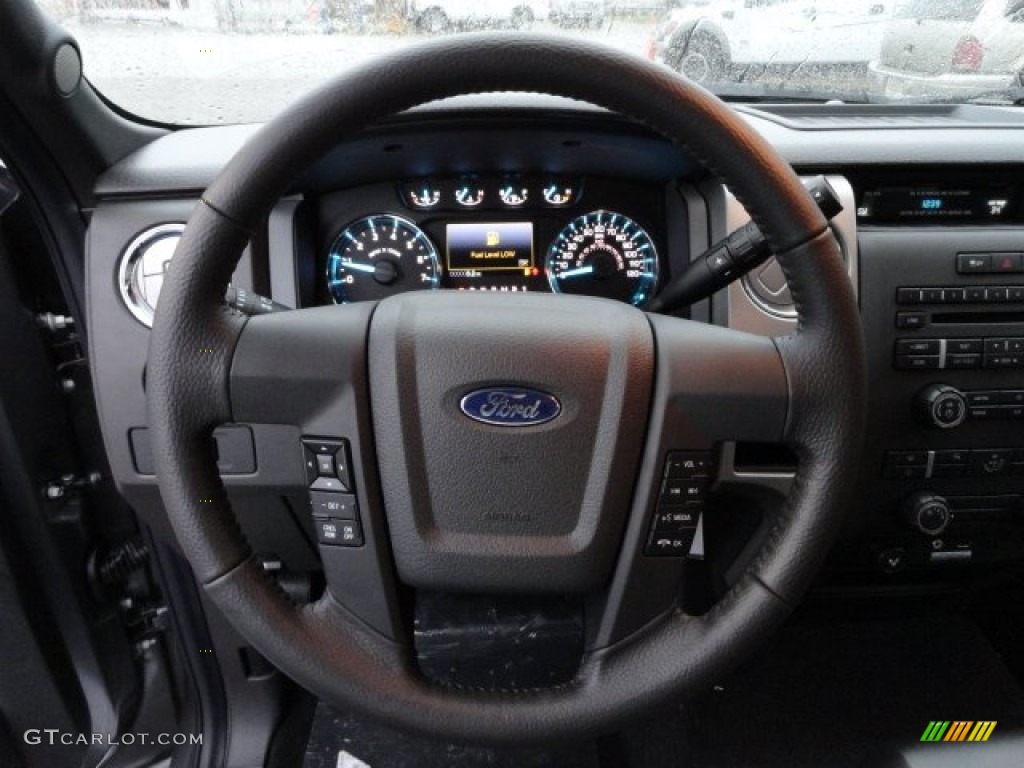 2012 Ford F150 XLT SuperCab 4x4 Steel Gray Steering Wheel Photo #57143533