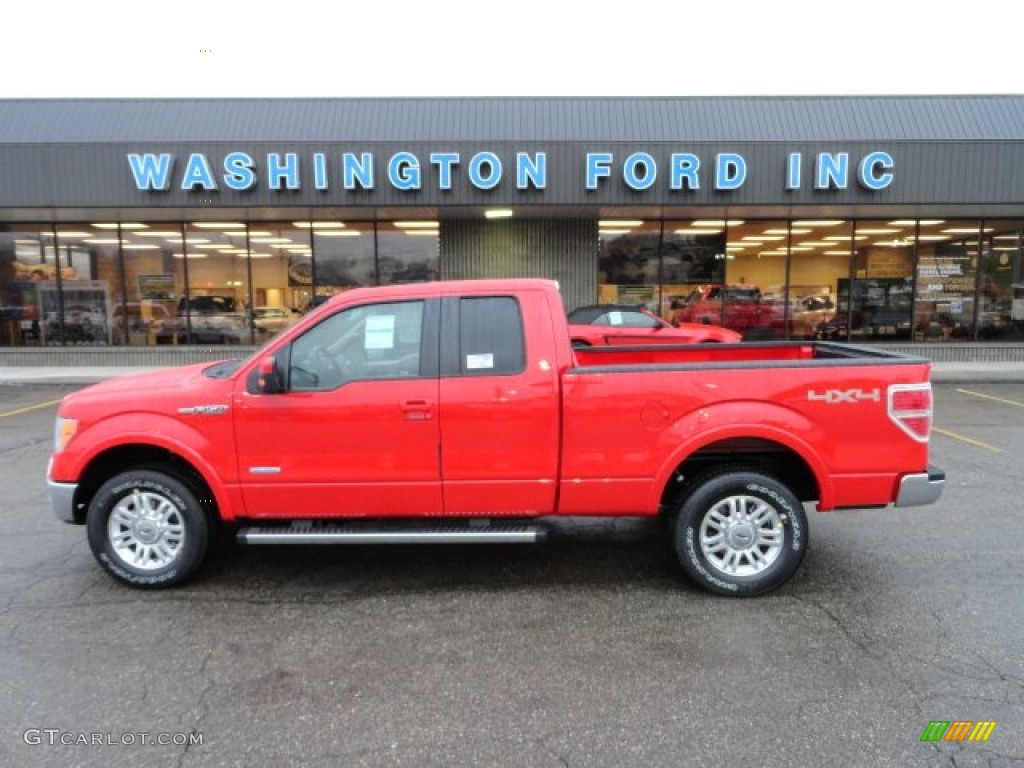 2012 F150 Lariat SuperCab 4x4 - Race Red / Pale Adobe photo #1