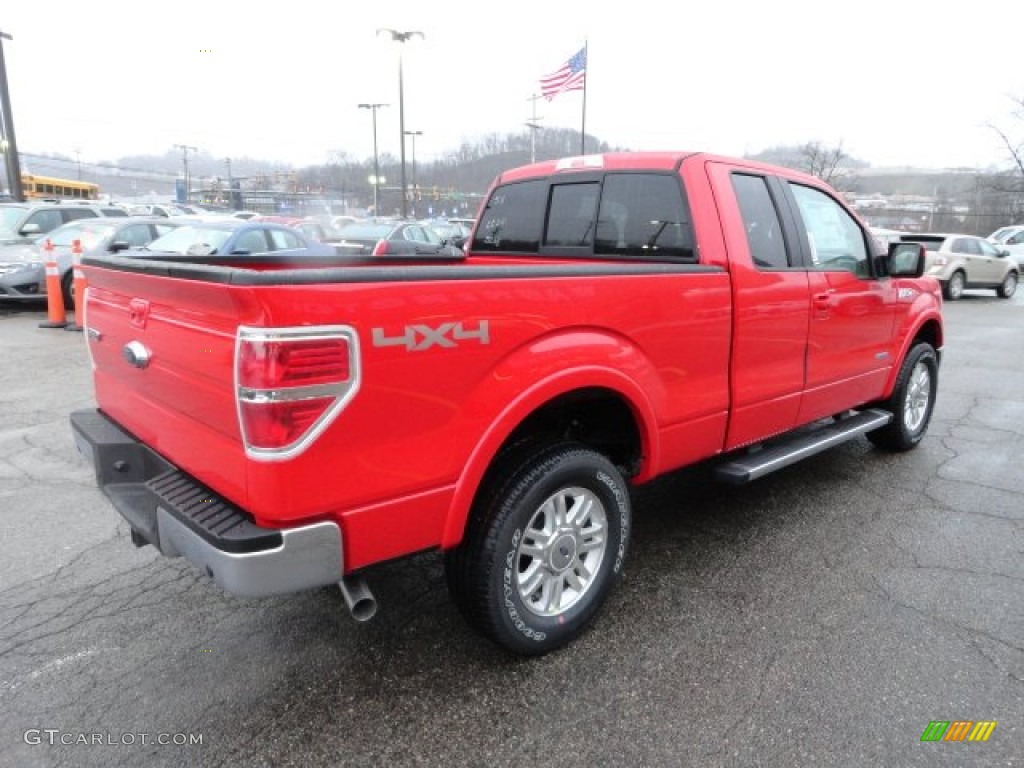 2012 F150 Lariat SuperCab 4x4 - Race Red / Pale Adobe photo #4