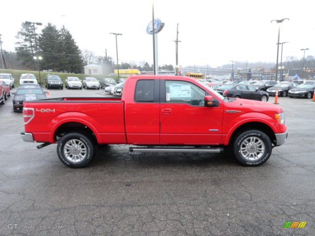 2012 F150 Lariat SuperCab 4x4 - Race Red / Pale Adobe photo #5