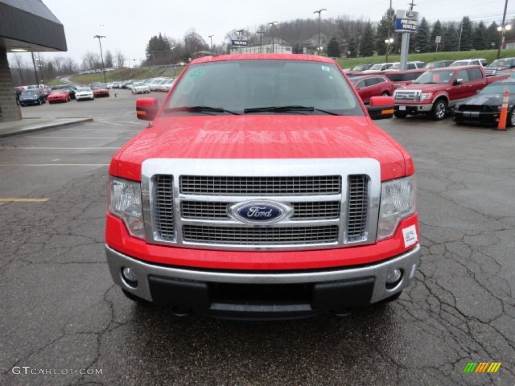 2012 F150 Lariat SuperCab 4x4 - Race Red / Pale Adobe photo #7