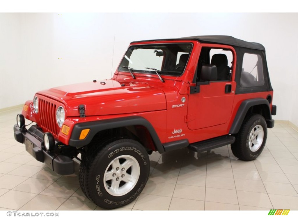 2006 Wrangler Sport 4x4 - Flame Red / Dark Slate Gray photo #3