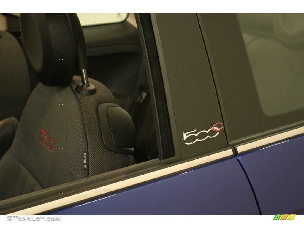 2012 500 c cabrio Lounge - Azzurro (Blue) / Tessuto Nero-Grigio/Nero (Black-Grey/Black) photo #7