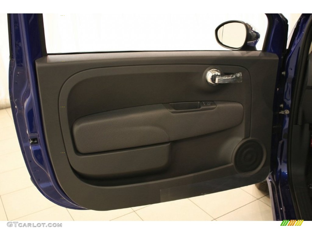 2012 Fiat 500 c cabrio Lounge Tessuto Nero-Grigio/Nero (Black-Grey/Black) Door Panel Photo #57147710