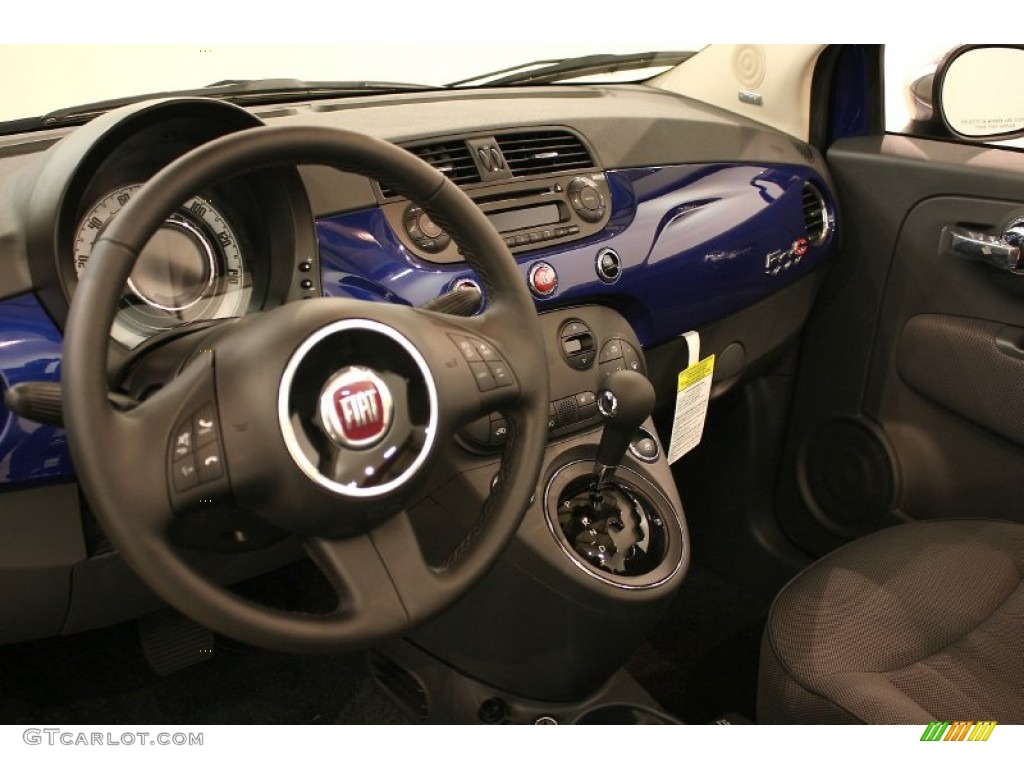 2012 500 c cabrio Lounge - Azzurro (Blue) / Tessuto Nero-Grigio/Nero (Black-Grey/Black) photo #12