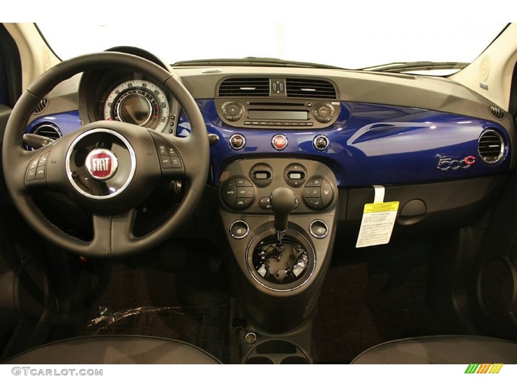 2012 Fiat 500 c cabrio Lounge Tessuto Nero-Grigio/Nero (Black-Grey/Black) Dashboard Photo #57147850