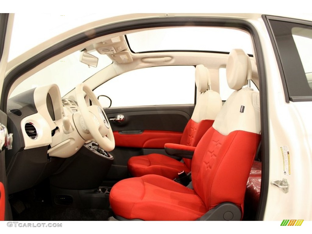 Tessuto Rosso/Avorio (Red/Ivory) Interior 2012 Fiat 500 c cabrio Pop Photo #57148327
