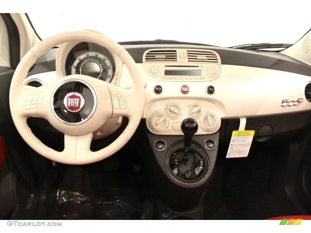 2012 Fiat 500 c cabrio Pop Tessuto Rosso/Avorio (Red/Ivory) Dashboard Photo #57148345