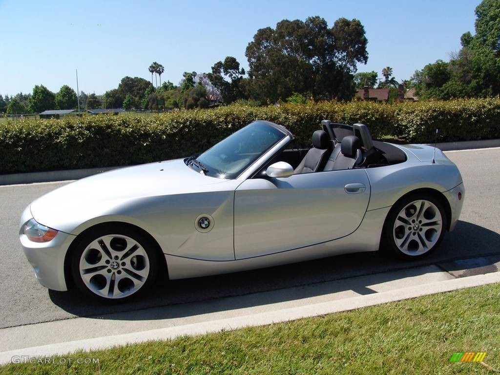 2003 Z4 2.5i Roadster - Titanium Silver Metallic / Black photo #2