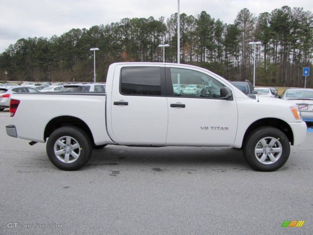 Blizzard White 2012 Nissan Titan S Crew Cab 4x4 Exterior Photo #57157030