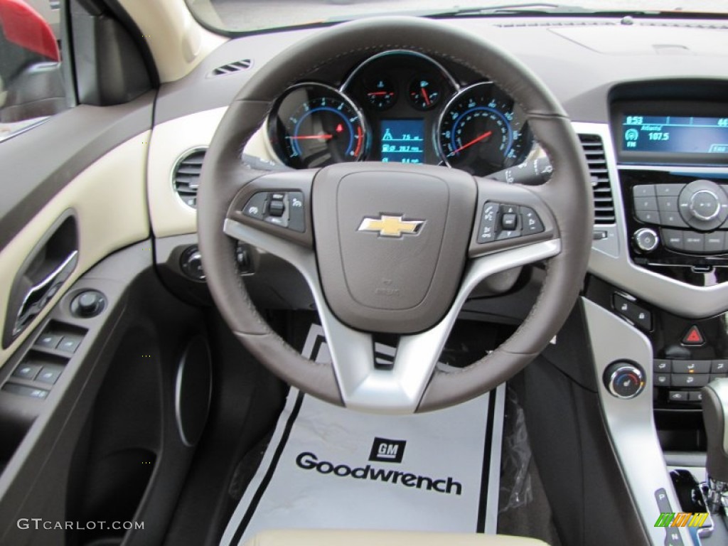 2012 Chevrolet Cruze LT/RS Cocoa/Light Neutral Steering Wheel Photo #57158271