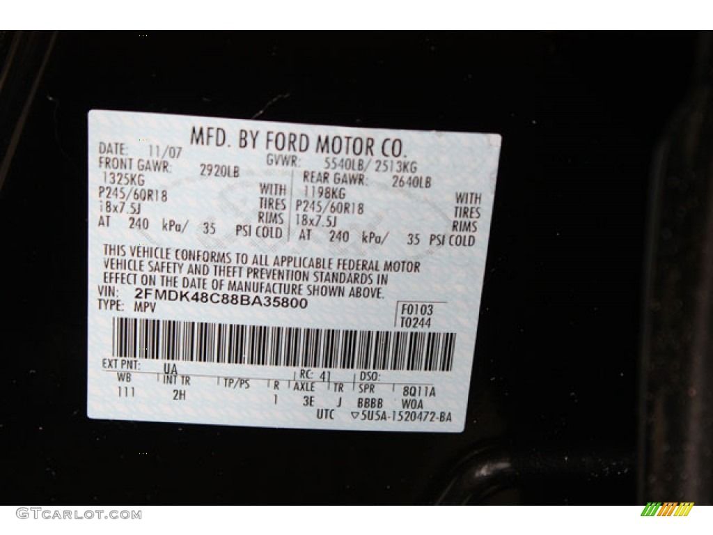 2008 Edge Color Code UA for Black Photo #57165827