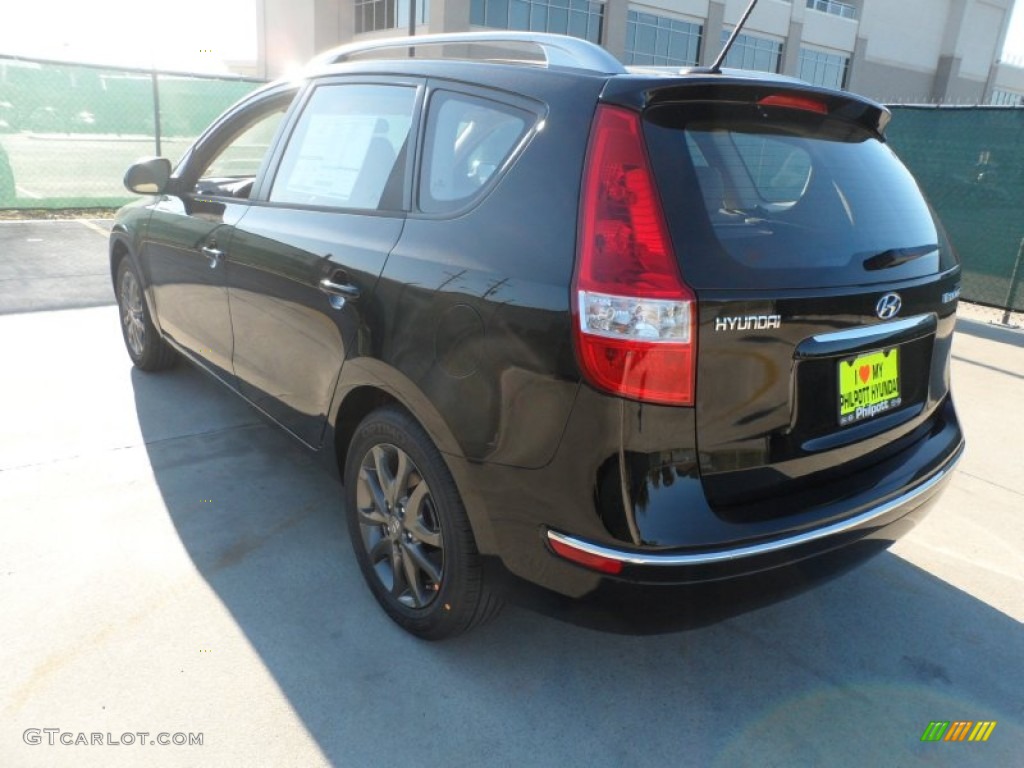 2012 Elantra GLS Touring - Black Noir Pearl / Beige photo #5