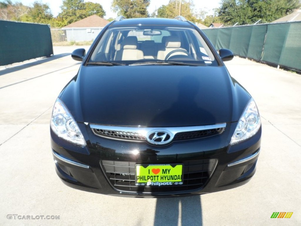 2012 Elantra GLS Touring - Black Noir Pearl / Beige photo #8