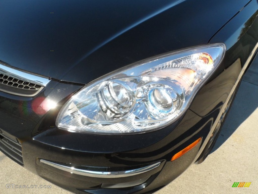 2012 Elantra GLS Touring - Black Noir Pearl / Beige photo #9
