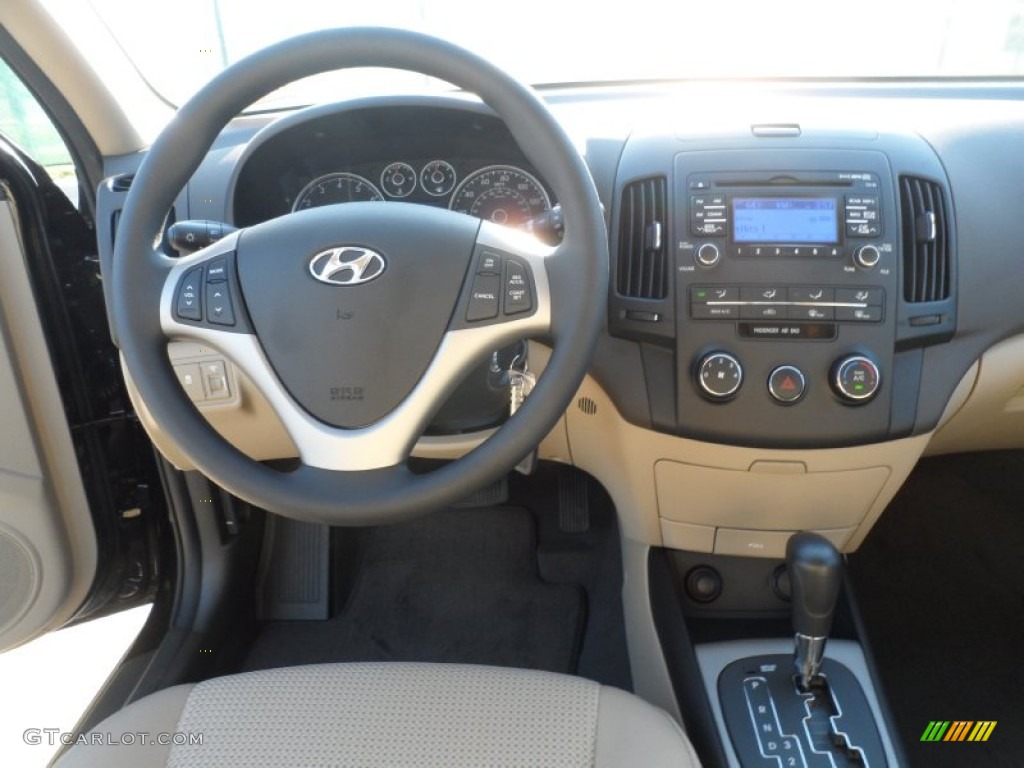 2012 Elantra GLS Touring - Black Noir Pearl / Beige photo #26