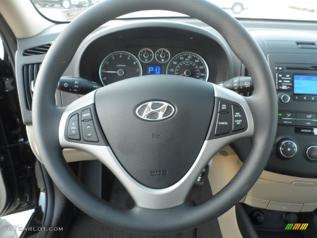 2012 Elantra GLS Touring - Black Noir Pearl / Beige photo #32