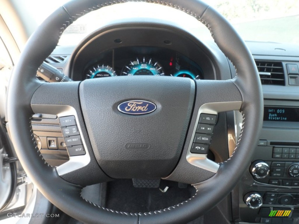 2012 Ford Fusion Sport Charcoal Black Steering Wheel Photo #57167383