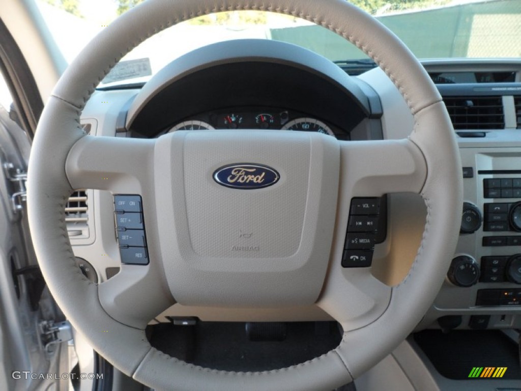 2012 Ford Escape XLT V6 Stone Steering Wheel Photo #57167983