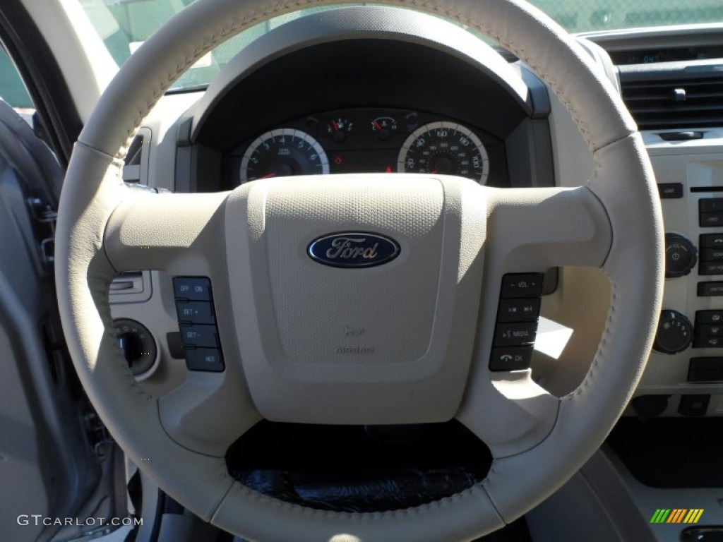 2012 Ford Escape XLT V6 Stone Steering Wheel Photo #57168698