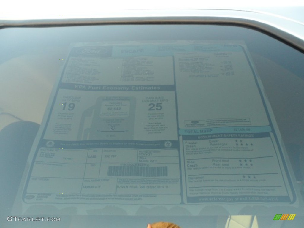 2012 Ford Escape XLT V6 Window Sticker Photo #57168731