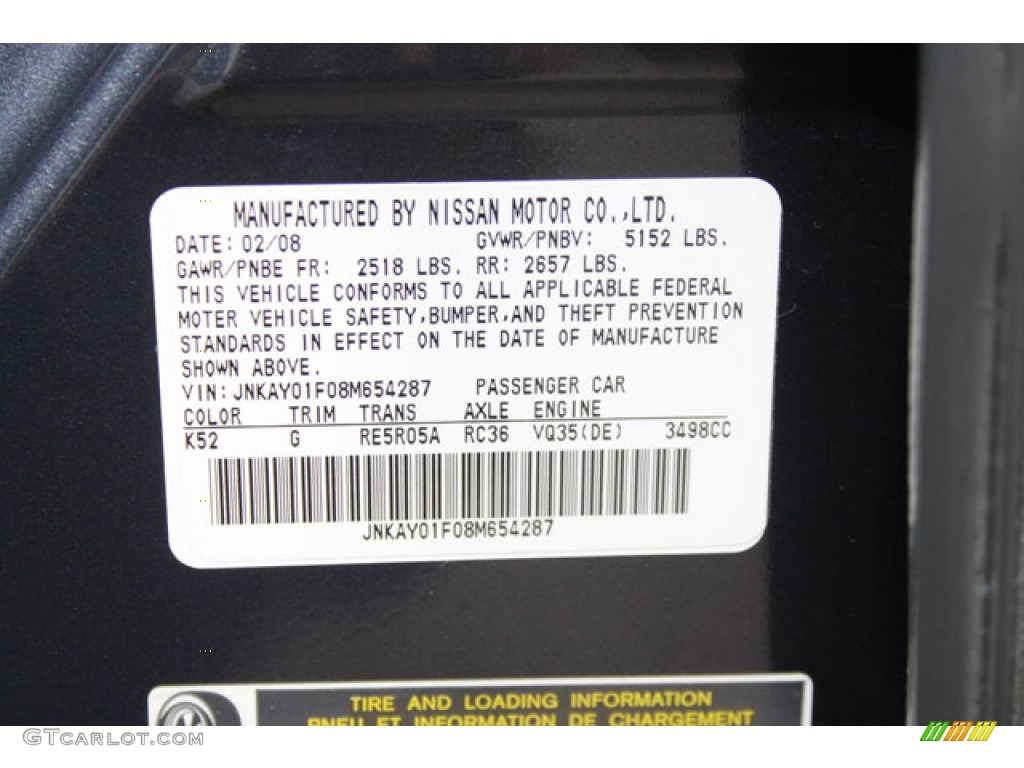 2008 M Color Code K52 for Blue Slate Photo #57170005